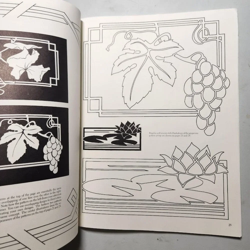 Crafting Art Book Glass Etching 46 Full-Size Patterns Complete Instructions Dove